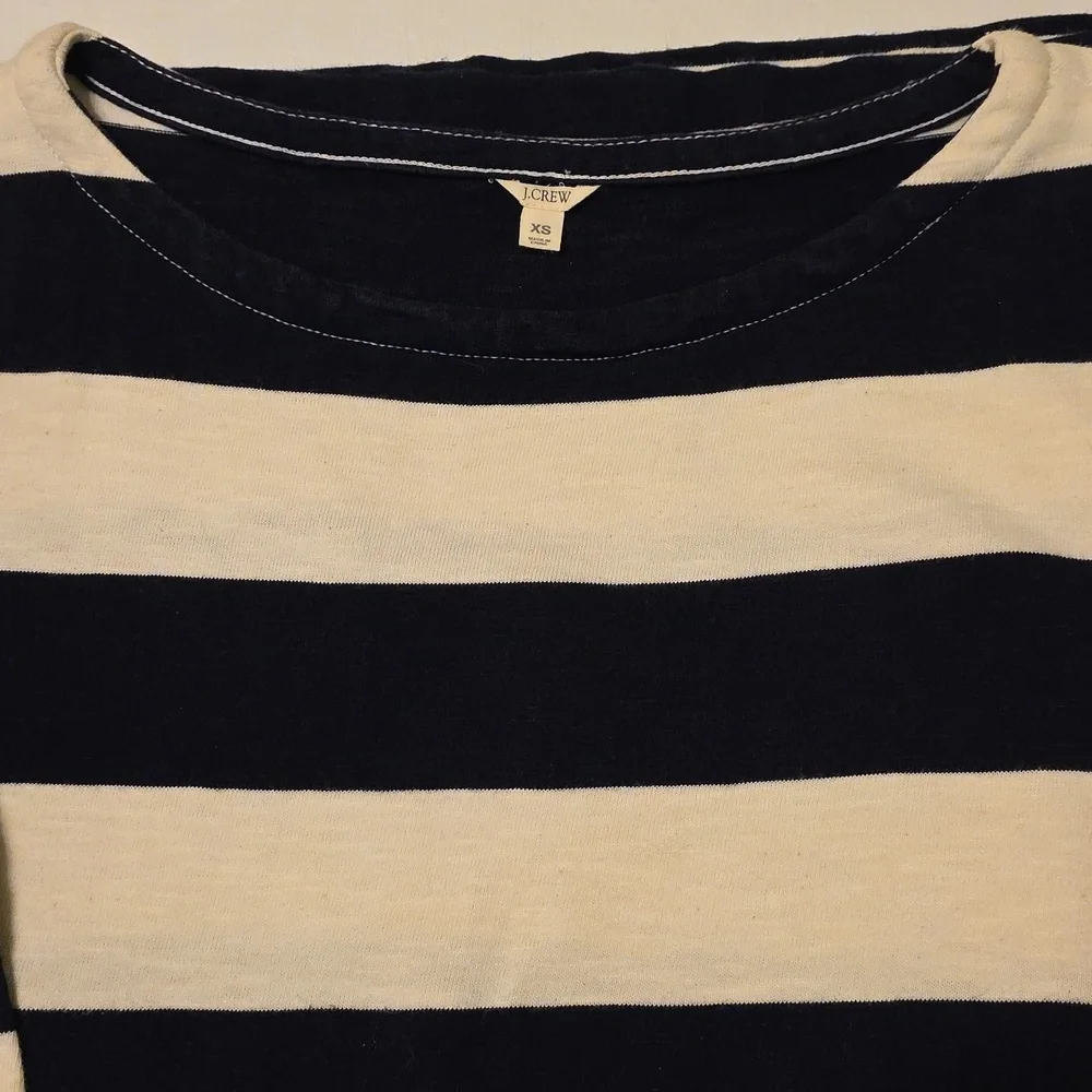 J. Crew Navy and Off-White Rugby Striped Mini Dress, XS